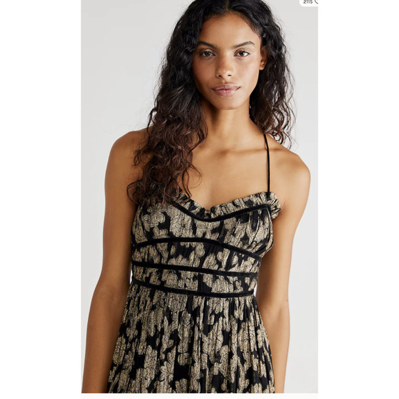 Free People Black and Cream Maxi Dress - Picture 3 of 6